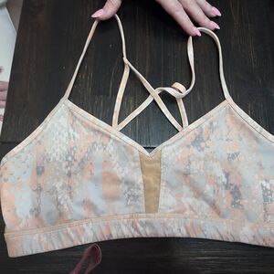 ALO Yoga Peach and Gray Sports Bra